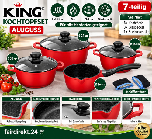 King topfset tlg aluguss - king, rot